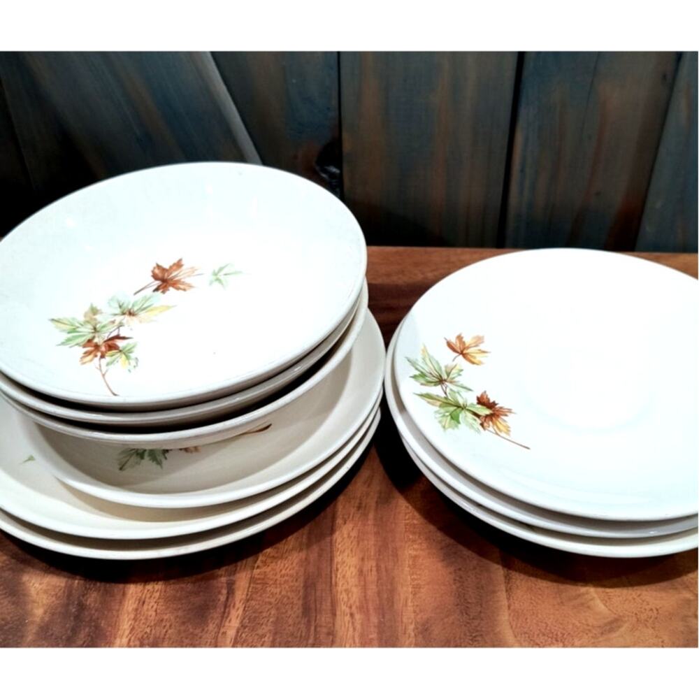 675. Vintage Salem Maple Leaf Dinnerware Set